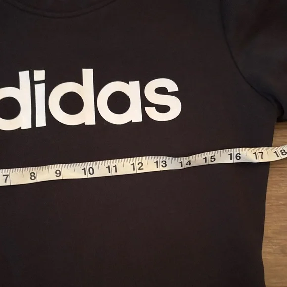 Adidas Women's Black Sweatshirt with White Logo - Picture 3 of 5